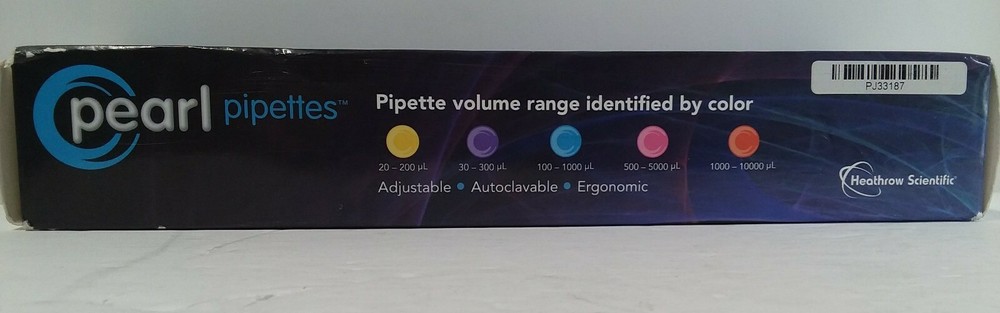 Heathrow Scientific HS120106 Pearl Adjustable Volume Micro Pipette