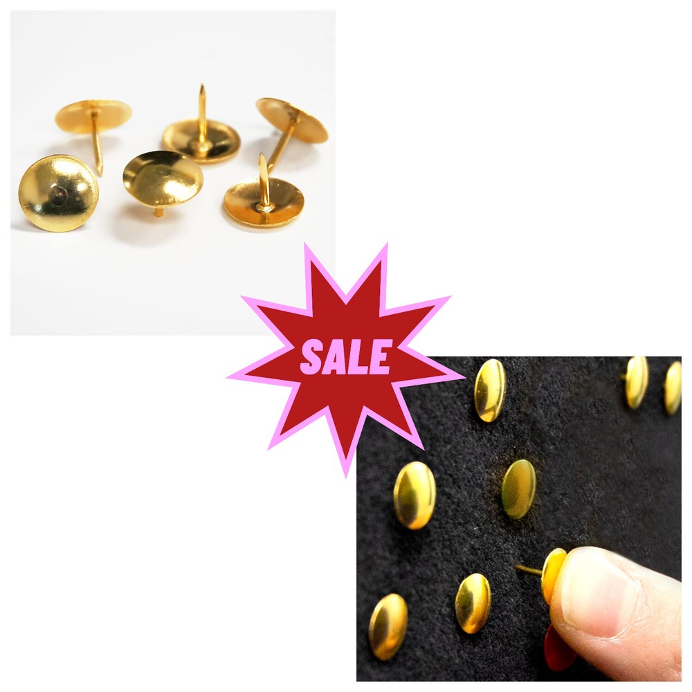 200 Count Gold Thumb Tacks Brass Plated Rust Resistant