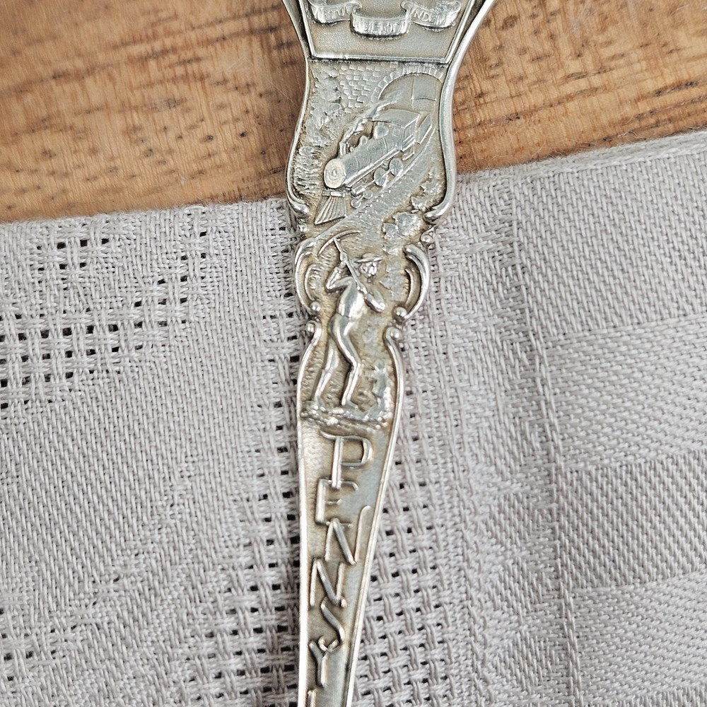 Sterling Silver JOHNSTOWN FLOOD "Unknown Dead" Plot Pennsylvania Souvenir Spoon