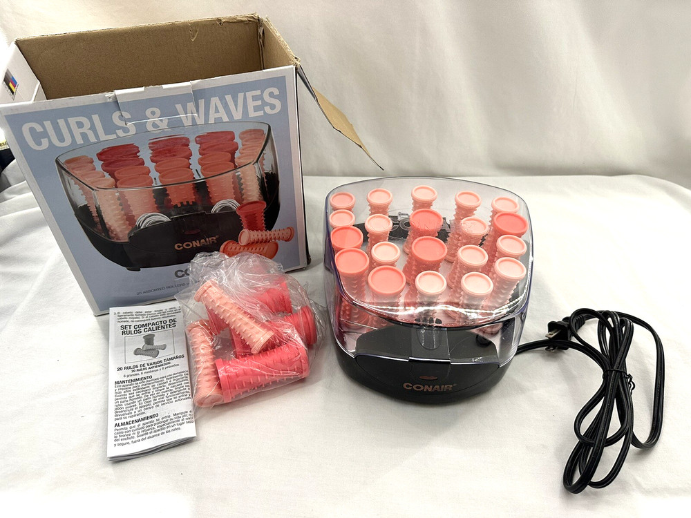 Conair Hot Rollers HS83N Curls & Waves Easy Roll Grip Travel