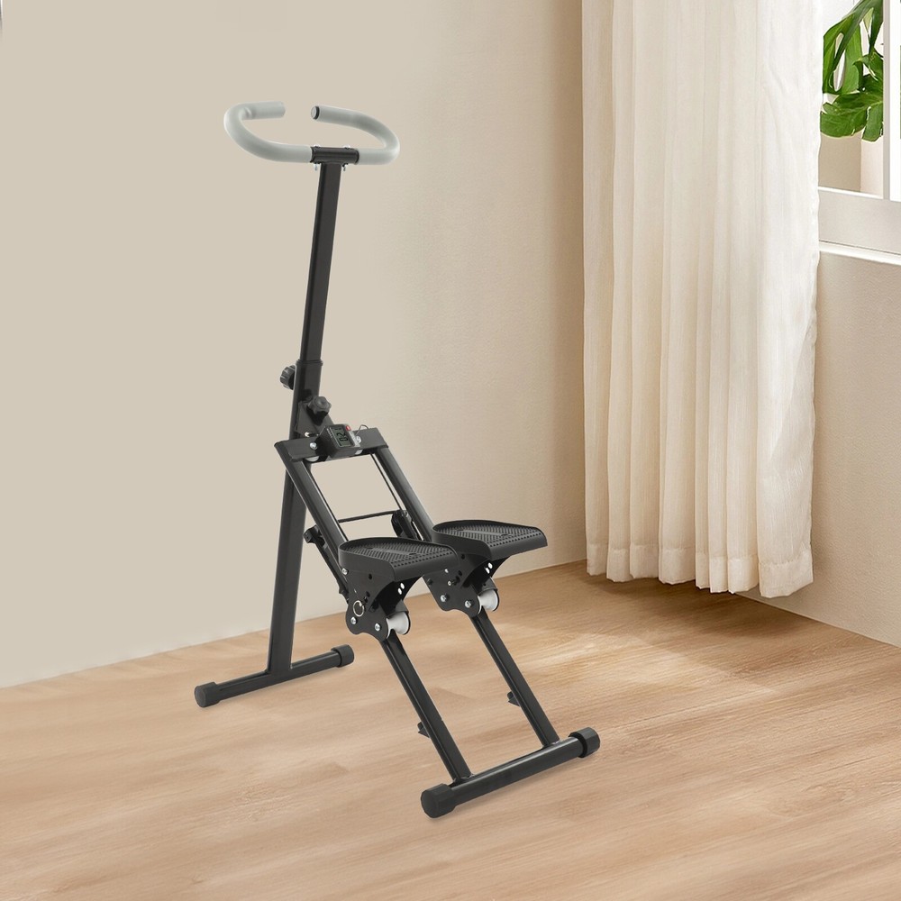 Foldable Stair Stepper with Adjustable Angles for Full-Body Workout at Home