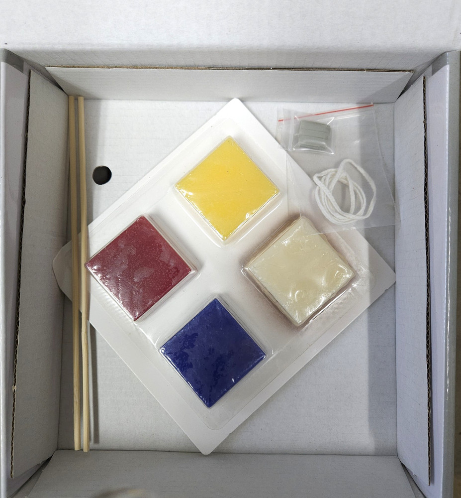 Pillar Candle Starter Kit, 11pc Set, Vanilla Scented, Colored Dye Blocks