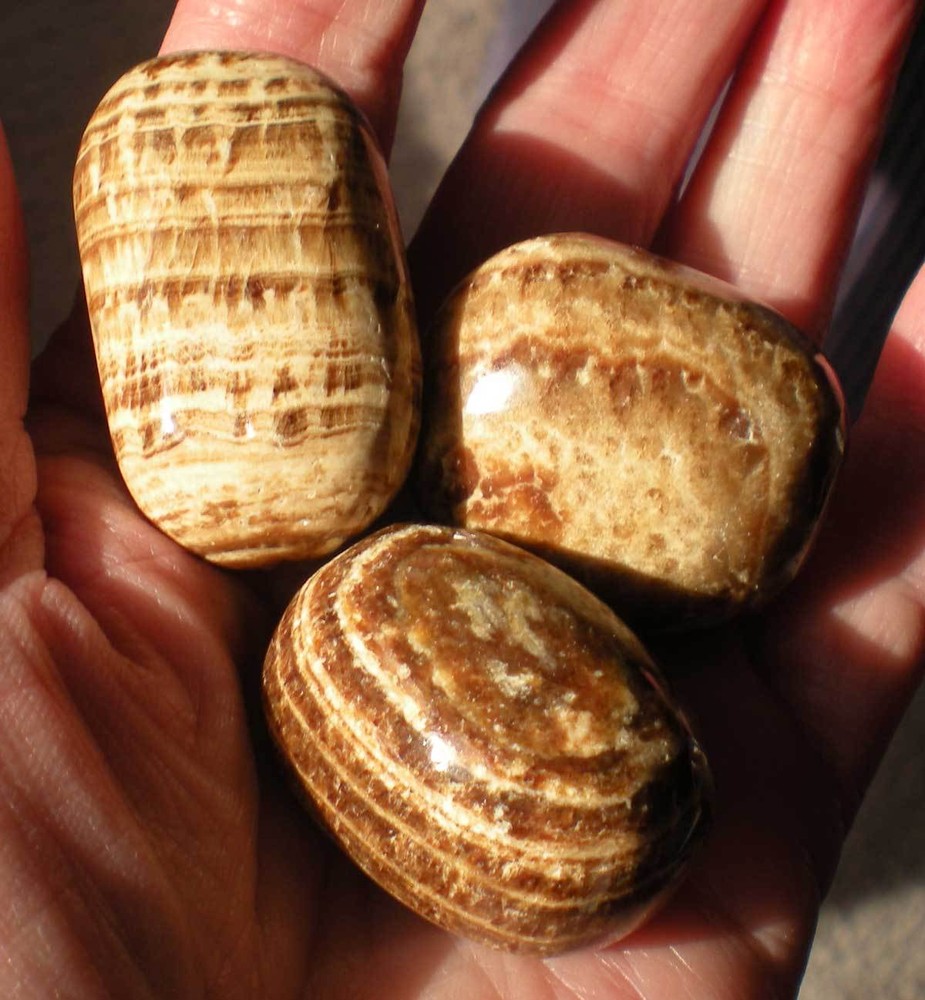 Aragonite - Peru - 3 Tumbled Stones rt397a