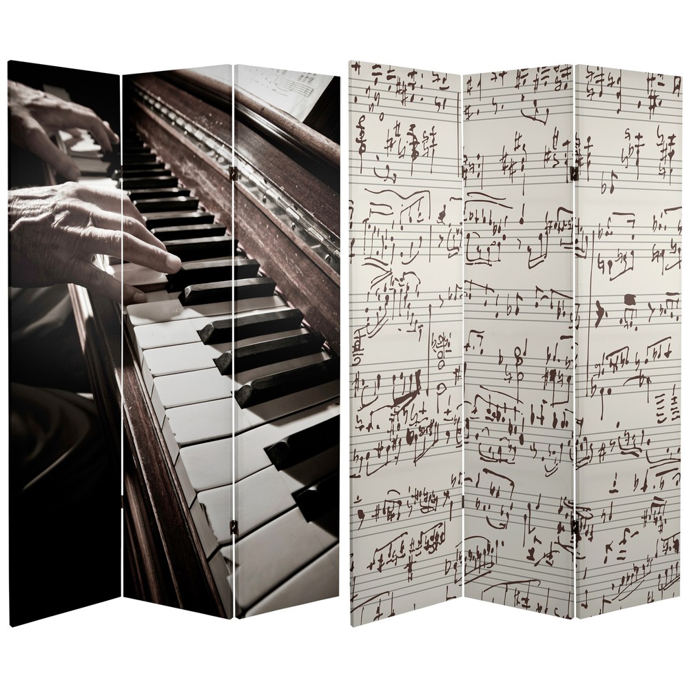 6 ft. Tall Double Sided Music Canvas Room Divider