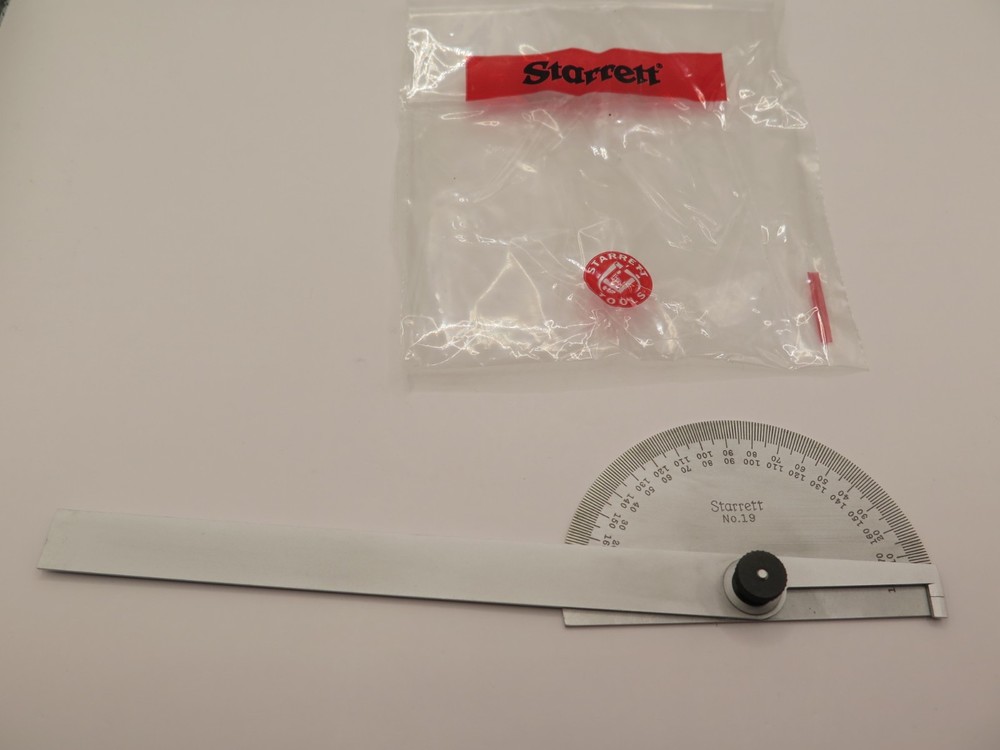 Starrett No 19 Chrome Protractor, New