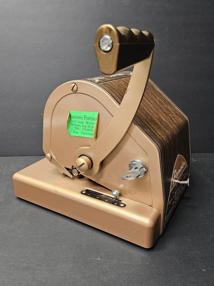Paymaster X-550 Check Writer Machine & Key Beige Chrome