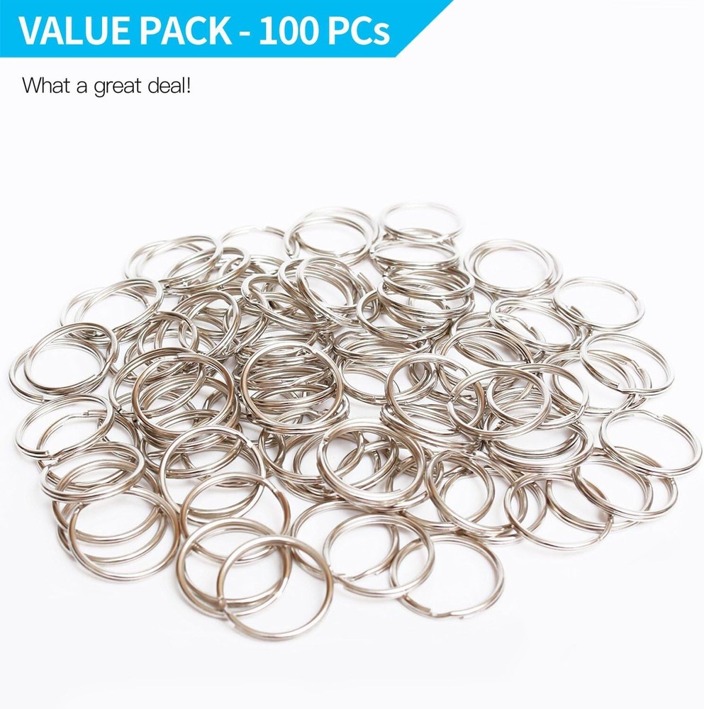 3 PCS Split Key Rings 1" (25mm) Secure Keychain Items Split Ring