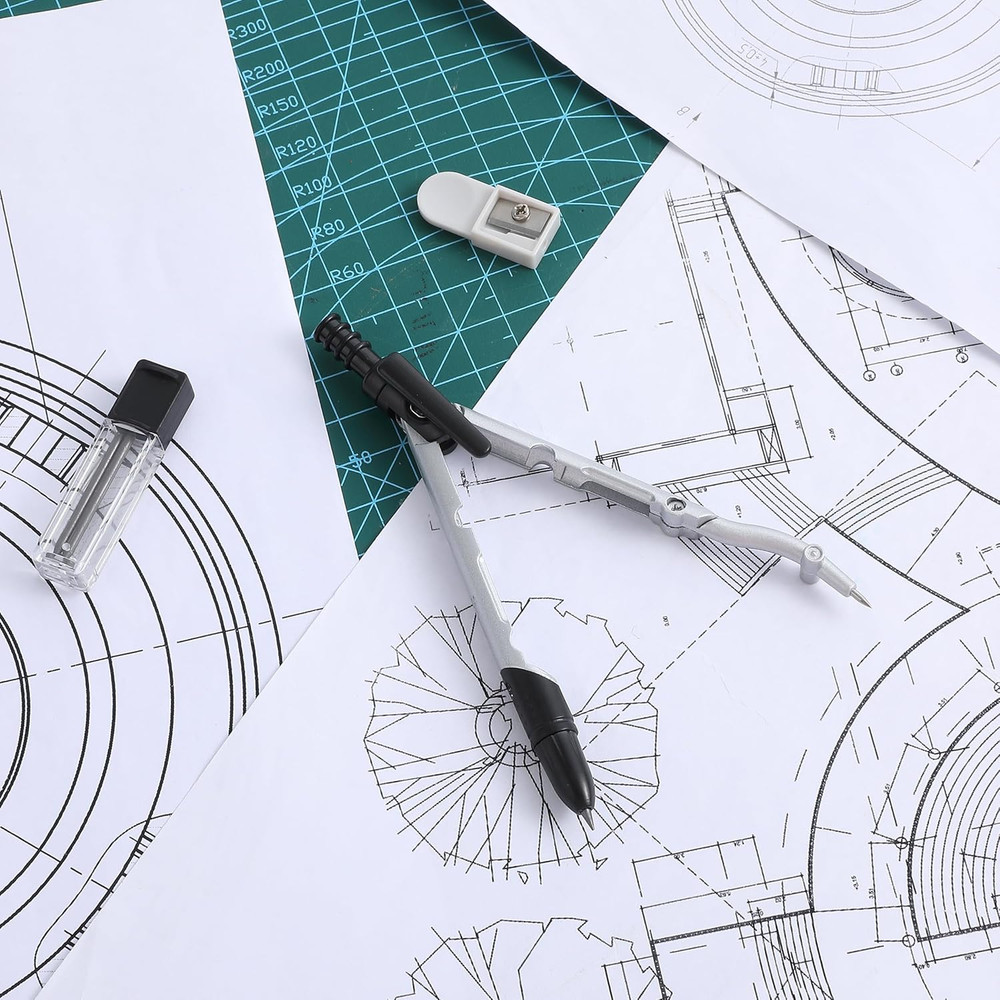 - Convertible Compass, Extra Lead Refills, Compass Geometry Tool, Compass Dra...