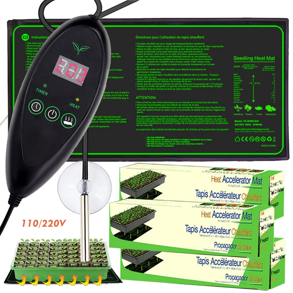 110V/220V Seedling Heating Mat with Temperature Controller Waterproof Nursery Wa