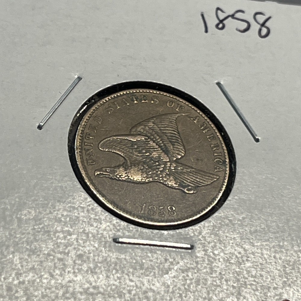 1858 Flying Eagle Cent VF+ Coin