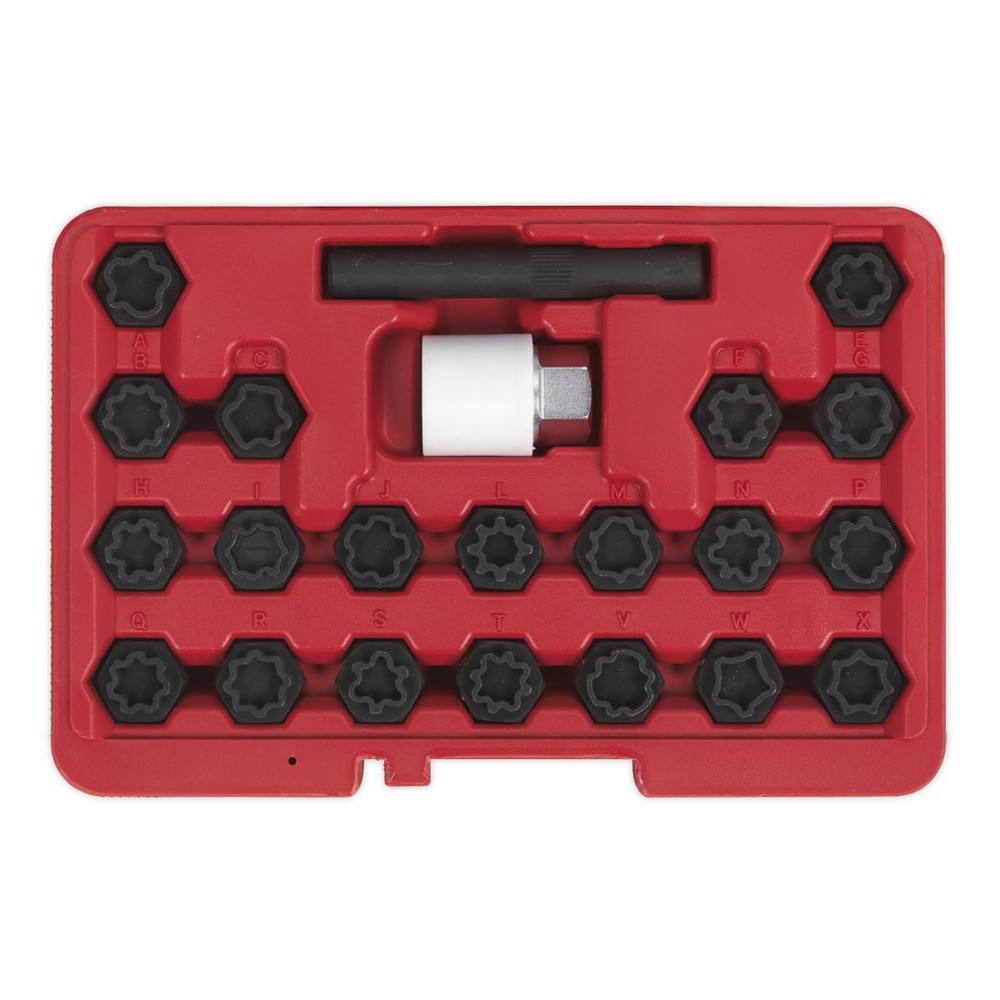 Sealey Locking Wheel Nut Key Set 22pc Audi Garage Storage Case