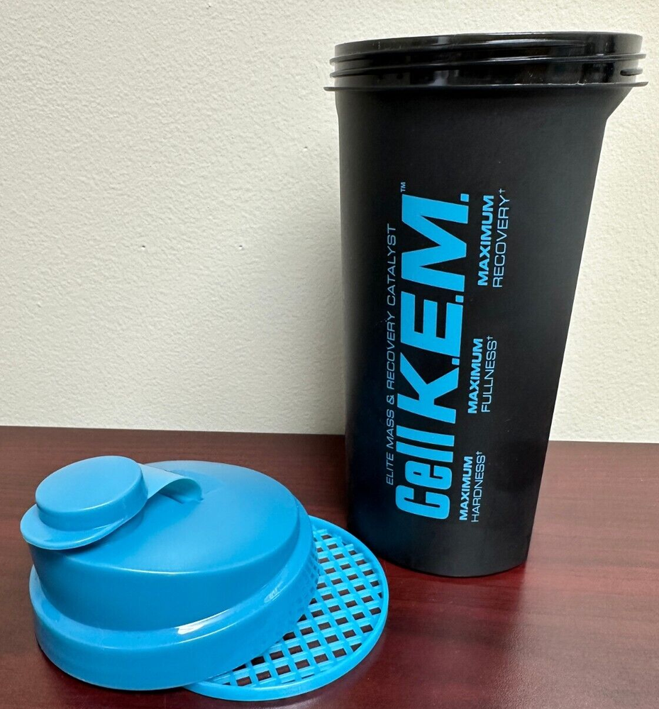 Cell K.E.M. Shaker Cup 25oz~Black & Blue~BPA Free~NEW