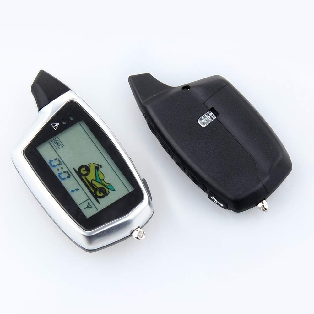 2-Way Motorcycle Alarm System with LCD Display & Rechargeable Remote