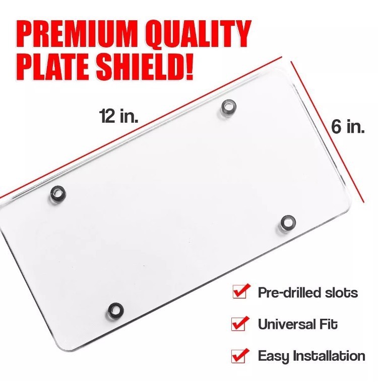 NEW CLEAR LICENSE PLATE COVER BUG SHIELD FLAT 2 PLASTIC TAG PROTECTOR