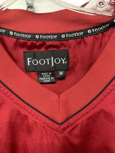 FootJoy Mens Medium Red V-Neck Pullover Golf Jacket (A3)
