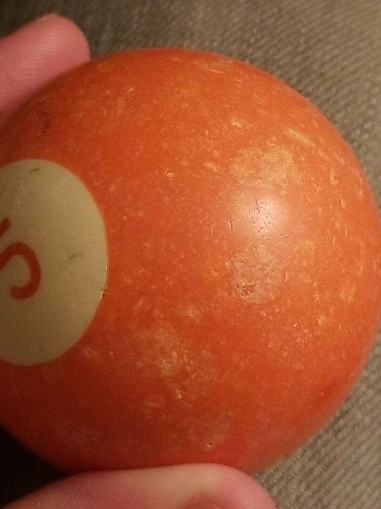 Vintage Bakelite Solid 5 Ball Billiard Pool Replacement 2 1/4" Standard Size