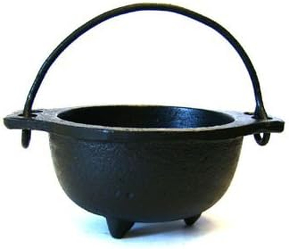 Cast Iron Cauldron with Handle, 4" Diameter, 2.5" inside Diameter