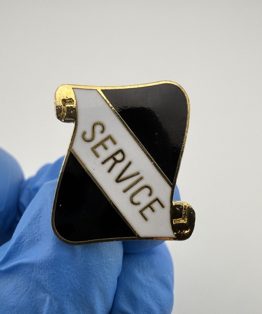 VTG? Scroll-Shaped Banner SERVICE Enamel Pin