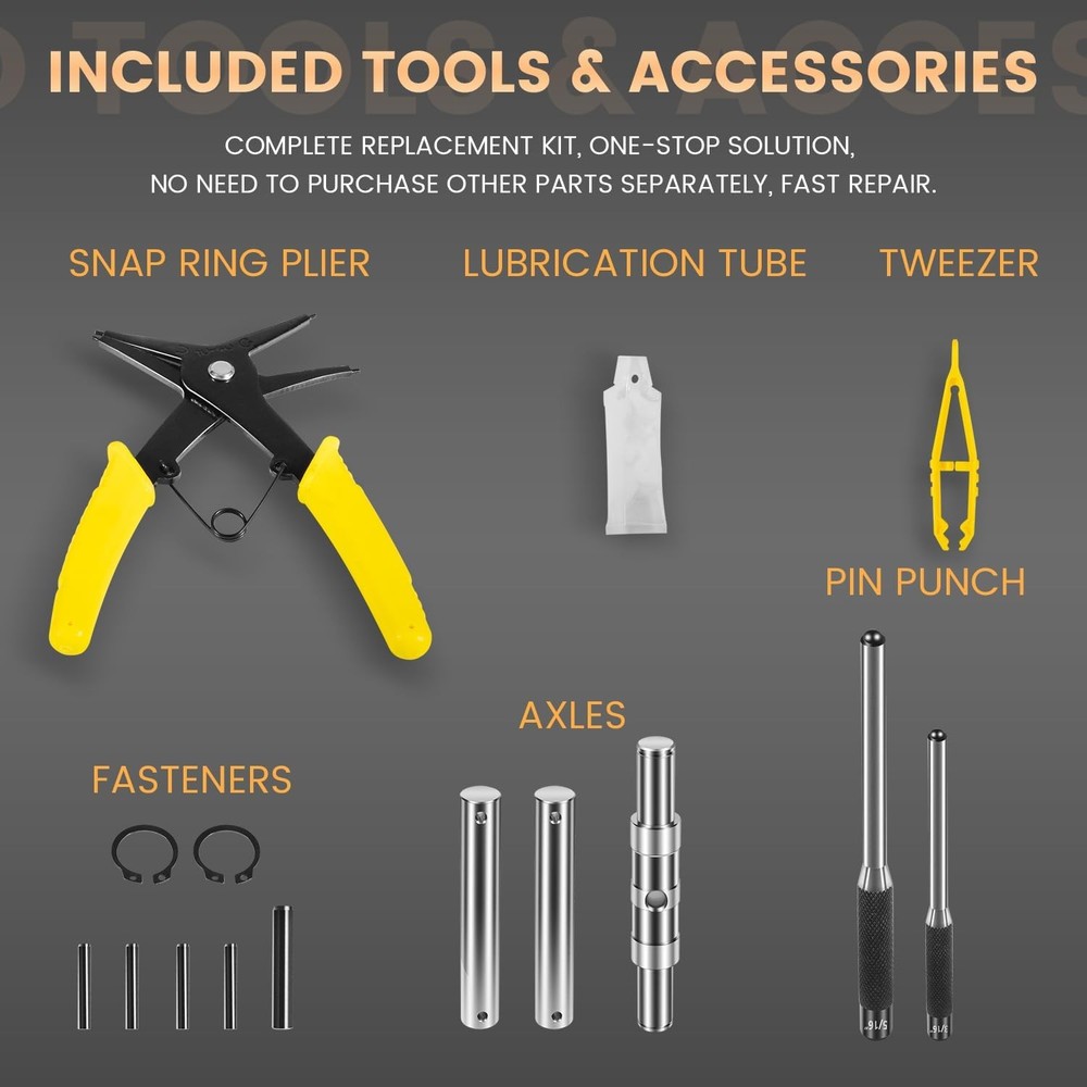 for Crown PTH50 Pallet Jack Full Replacement Kit Steering Wheels Front Load 7"x2