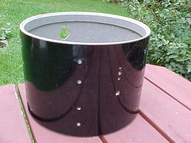 1971 ROGERS DRUMS 9x13 Powertone gloss black ebony tom drum shell project
