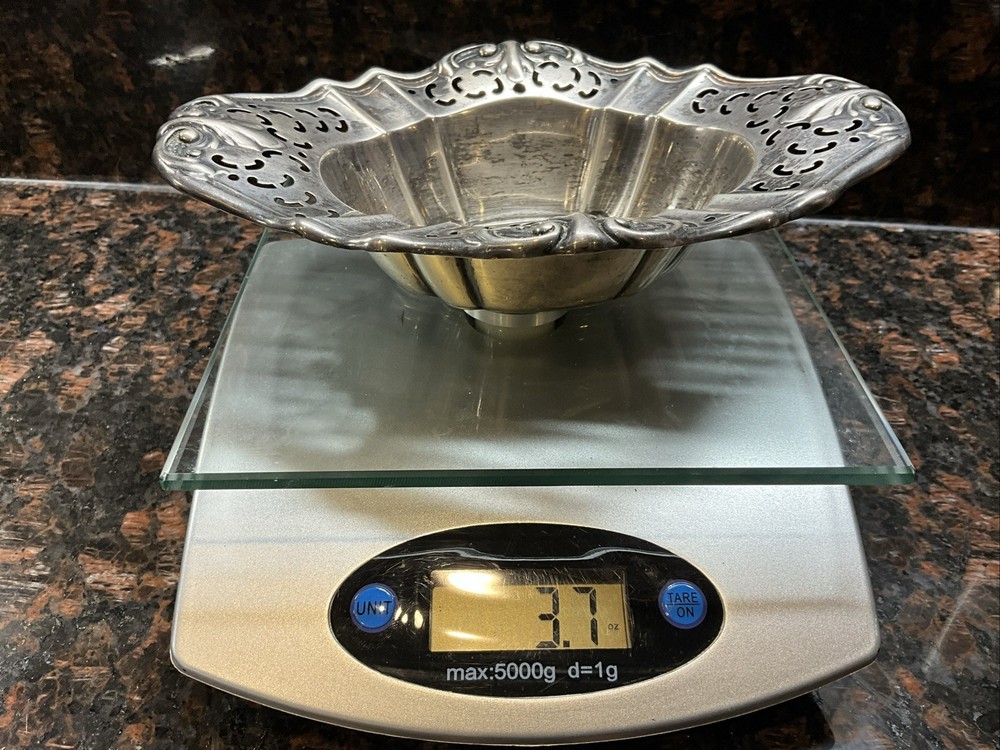 Art Nouveau Pierced Sterling Silver Candy Dish