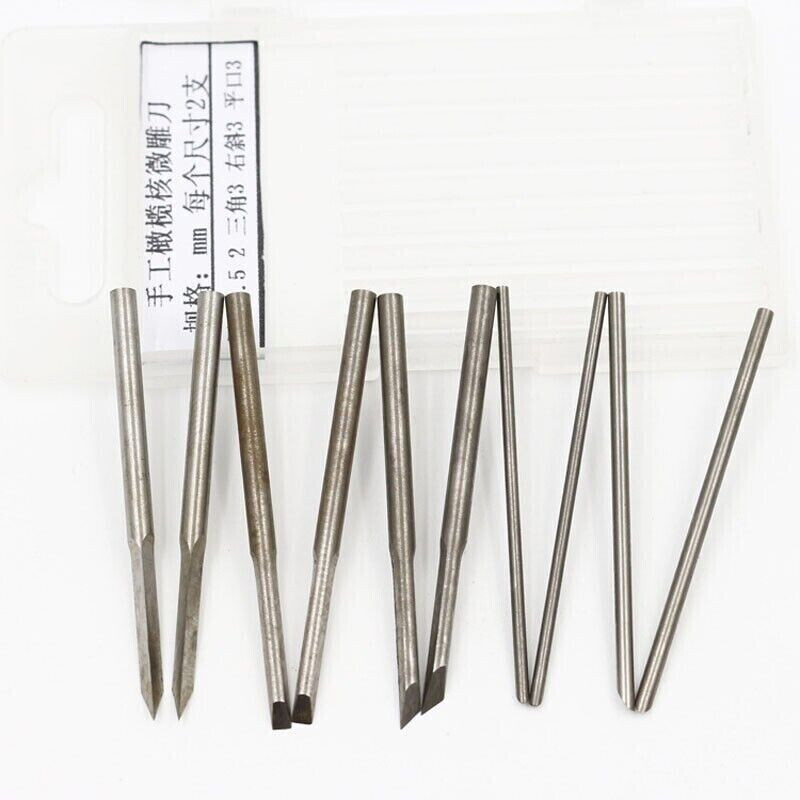 10PCS Wood Carving Chisel Tools Blade Micro Head Handmade Olive DIY Hand Set