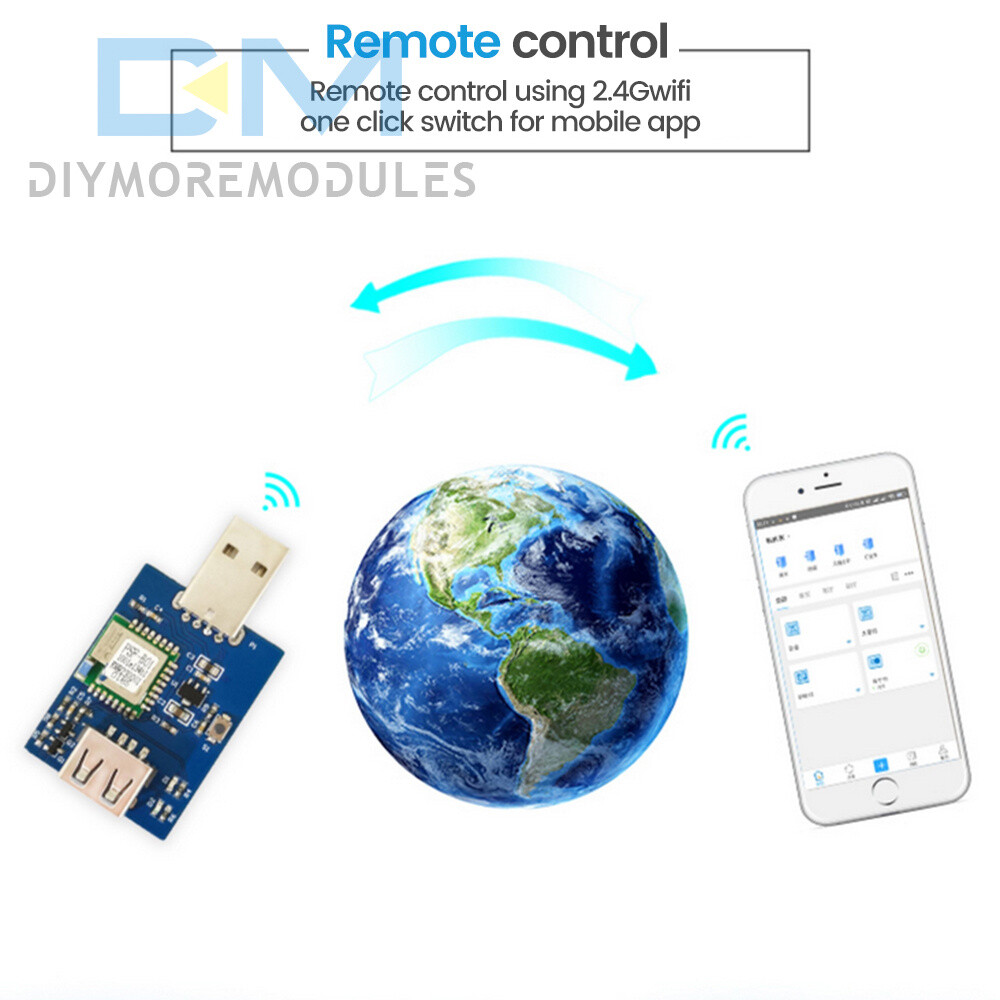 DC5V USB Smart 2.4G WIFI Wireless Timer Switch Relay Module App Remote Control
