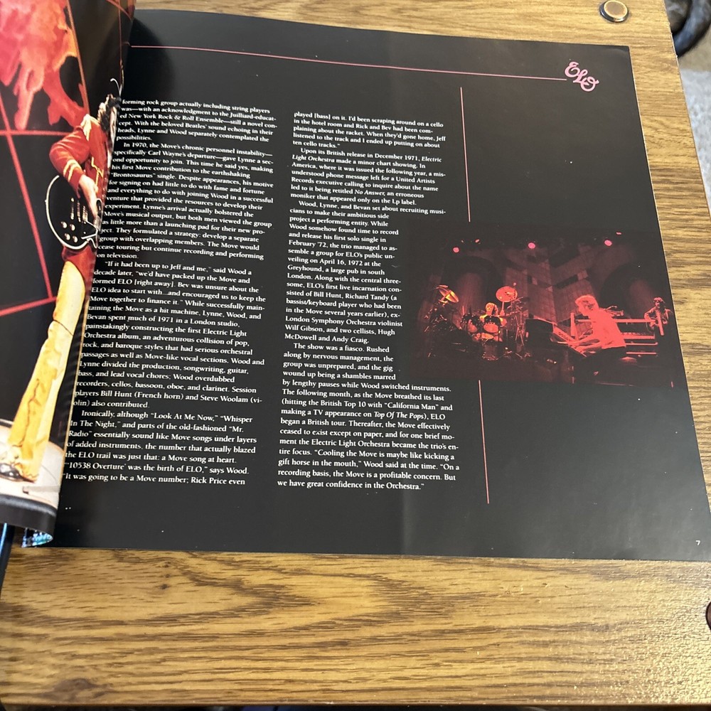 ELO Electric Light Orchestra Afterglow Epic Record INSERT only 1990
