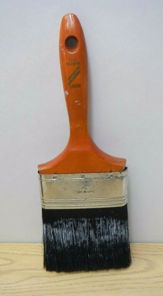 Linzer 4" used brush decor polyester art vintage wood handle