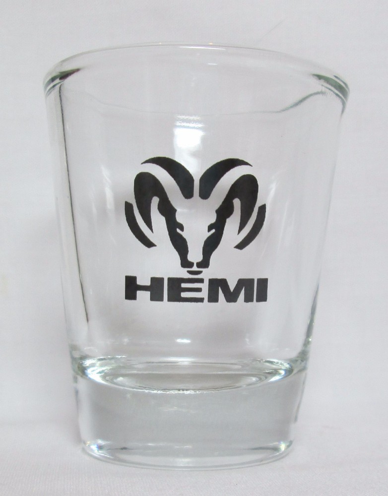 Dodge Hemi Logo on Clear Shot Glass