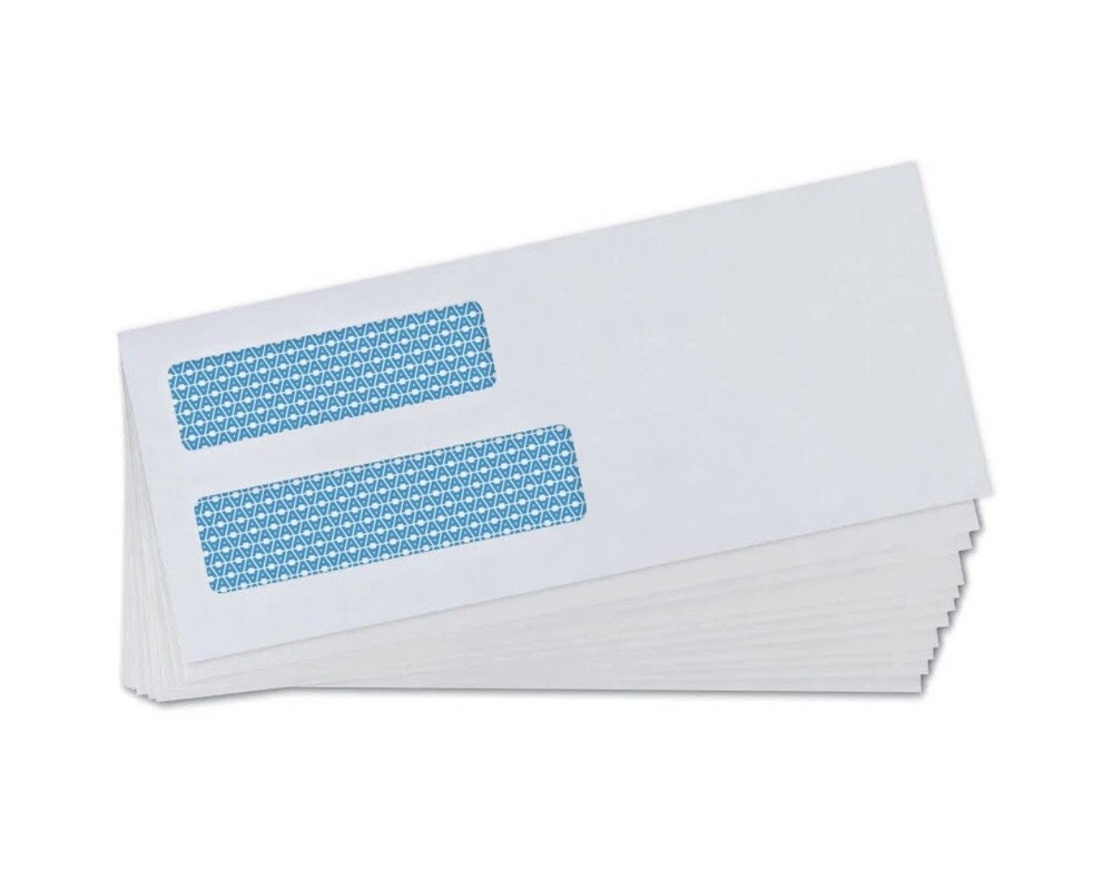 Amioh #10 500 Counts Double Window Gummed Closure Security Tinted Envelope 30101