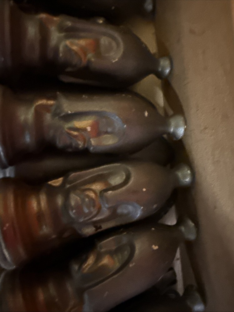 VTG Ceramic Medieval Chess Piece Set Silver Gold DEFECTS & 1 PC BROKEN mcf