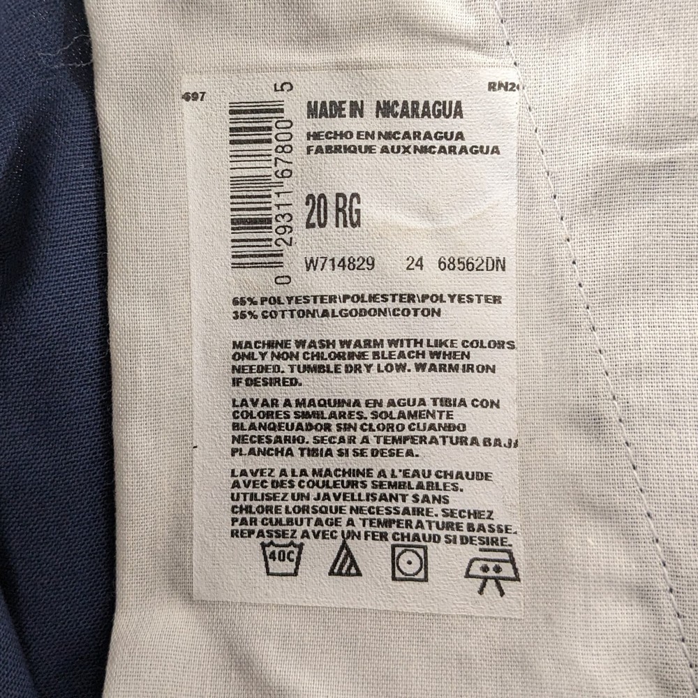 Dickies Womens Juniors Blue Pleated Uniform School Work Pants