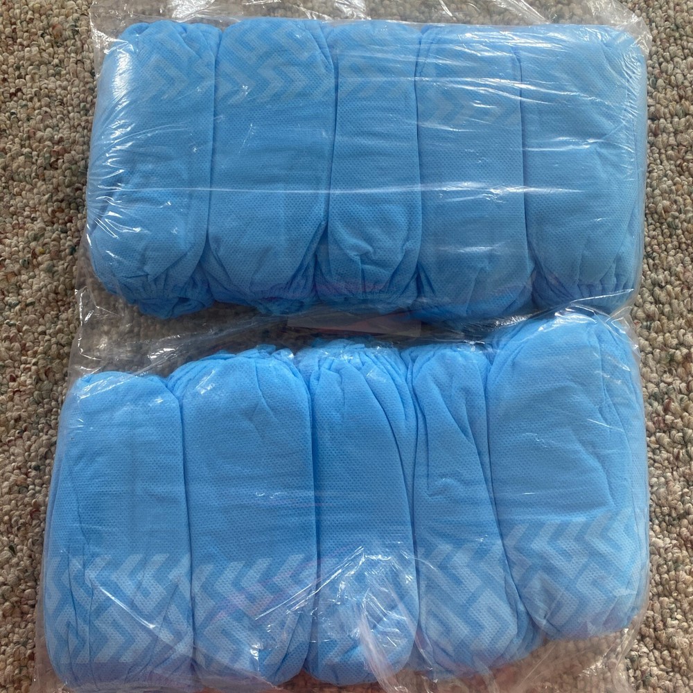 100 pcs Disposable Shoe Covers, Water Resistant, Dust proof, Blue