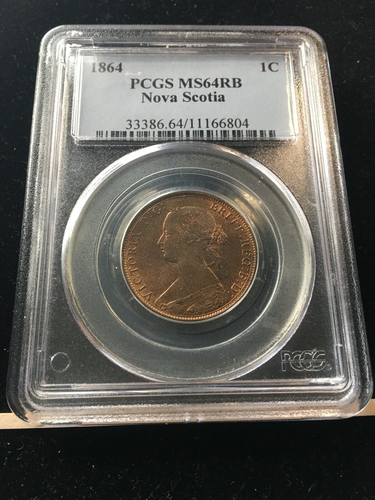 1864  PCGS Graded Nova Scotia  ¢1 Cent, **MS-64** #6804