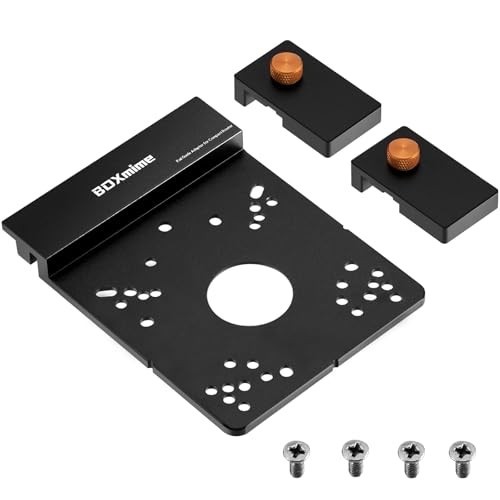 Universal Router Guide Rail Adapter for Fixed-Base Routers, Aluminum Base & 2 Ra