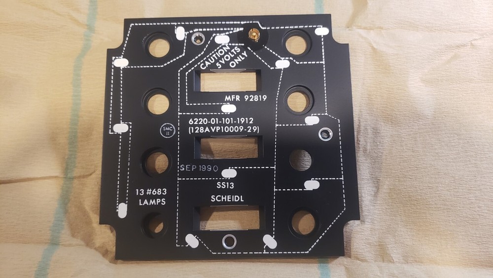 NORTHROP GRUMMAN PANEL INDICATING 128AVP10009-29 6220-01-101-1912