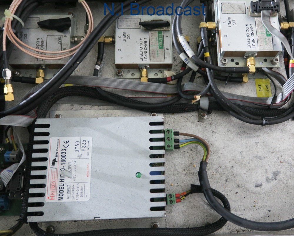 Sat truck DSNG / RF interface panel with l band units etc