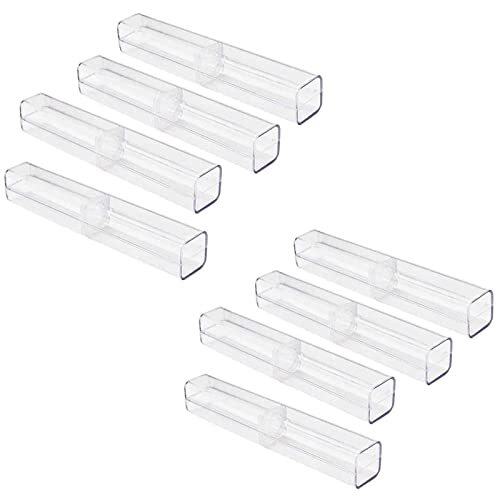 8Pcs Plastic Clear Ballpoint Pen Gift Box Pencil Boxes Empty Bulk Case