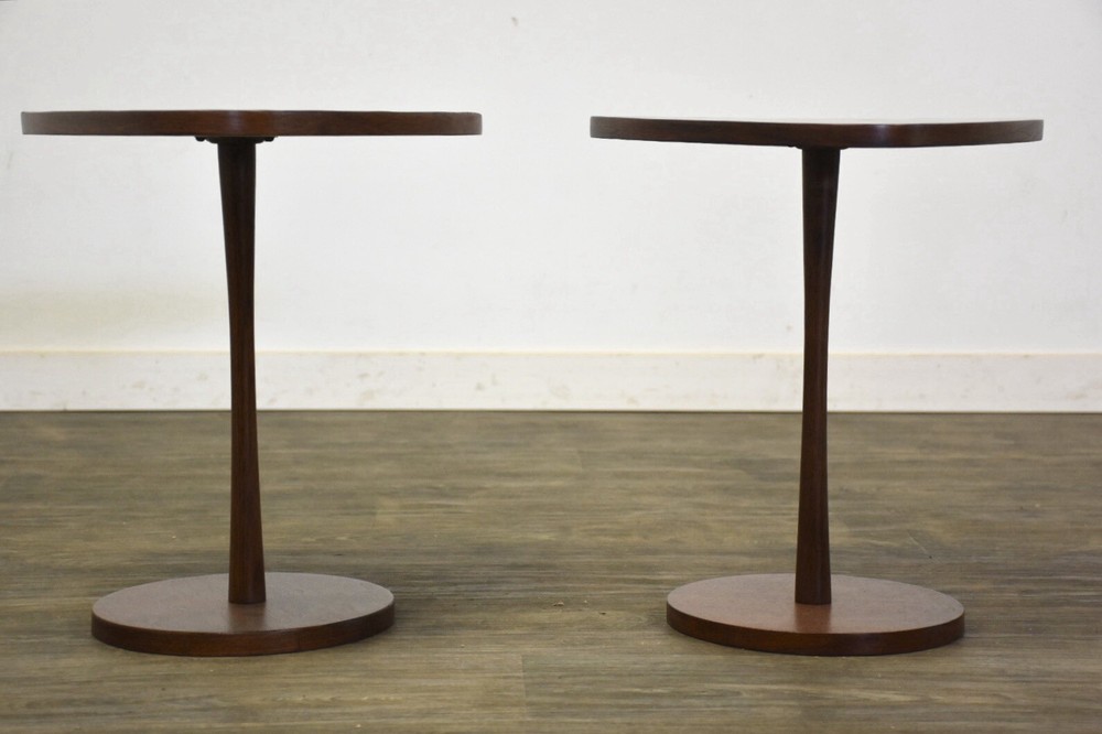 Walnut End Tables - A Pair Mid Century Modern