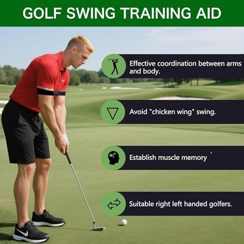 Golf Swing Training Aid - Adjustable Arm Band for Stability & Swing Correction,