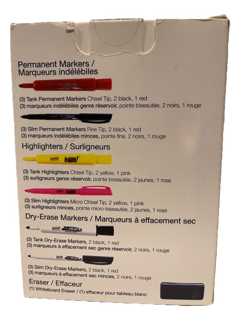 Staples 27146 Assorted Value Pack Permanent Markers, 18 Ct .