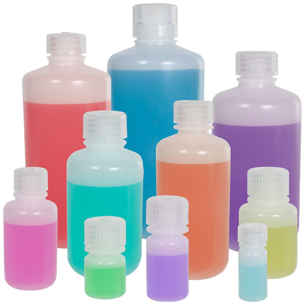 Nalgene HDPE Plastic Narrow Mouth Storage Bottle - Clear