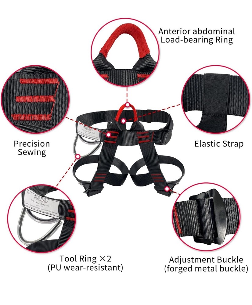 Adjustable Thickness Climbing Harness,CE Certification Wider Half Body (B4)