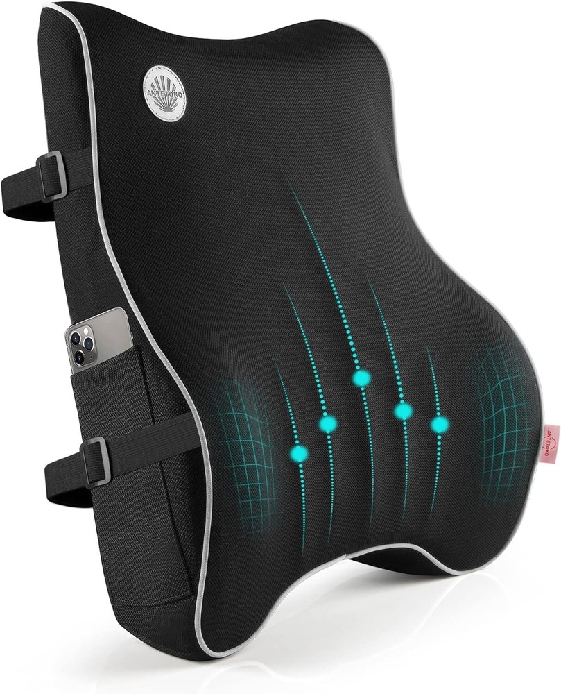 Adjustable Lumbar Support Pillow with Ergonomic Design for Comfortable Sitting