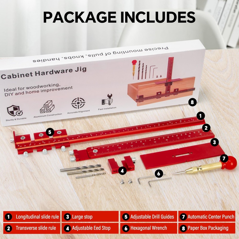 Aluminum Cabinet Hardware Jig Tool for Handles Pulls Knobs, Cabinet Pull Jig ...