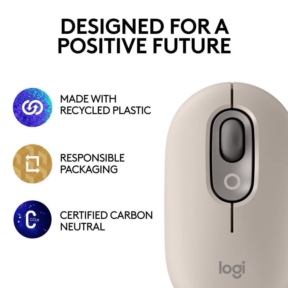 Logitech POP Silent Wireless Bluetooth Mouse, Mist 910-006625