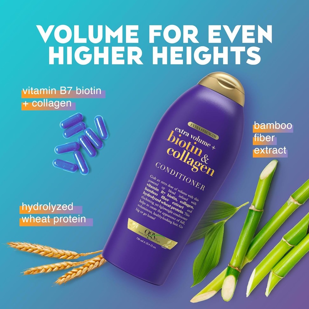 OGX Biotin & Collagen Extra Strength Volumizing Conditioner for Thicker, Fuller