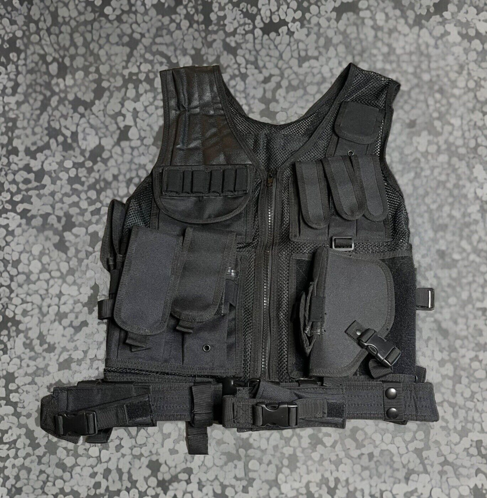 Tactical Vest & Belt Black - Airsoft Security