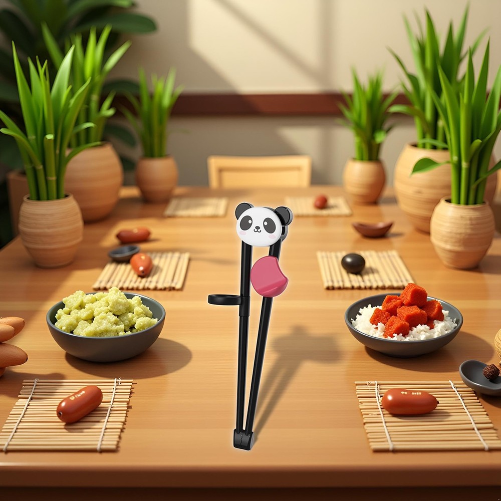 Black Training Chop-sticks, Training Chop-sticks Comfortable Grip Chewable Ca...